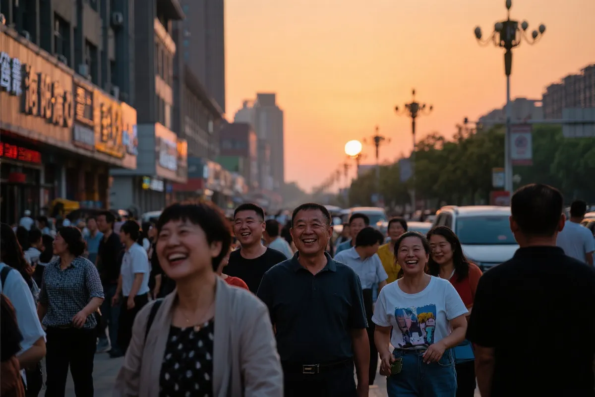 寿光城市黄昏街景，记录喜悦时刻